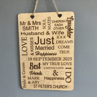 Customised Wedding Sign.